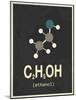 Molecule Ethanol-null-Mounted Art Print