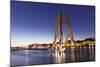 Molecule Man by Jonathan Borofsky, Spree River, Oberbaum Brdige, TV Tower, Treptow, Berlin, Germany-Markus Lange-Mounted Photographic Print