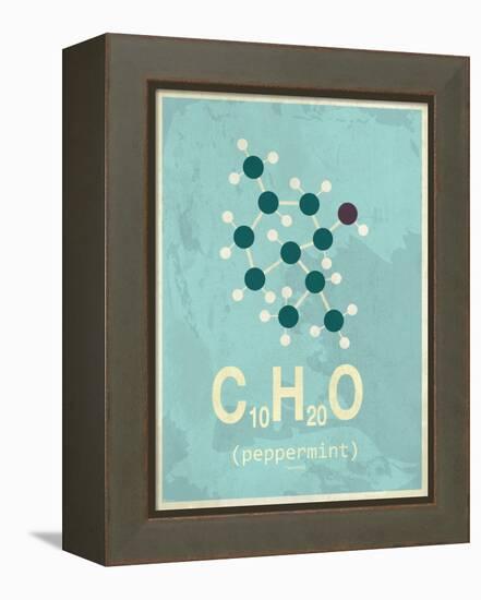 Molecule Peppermint-null-Framed Stretched Canvas