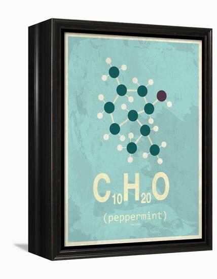 Molecule Peppermint-null-Framed Stretched Canvas