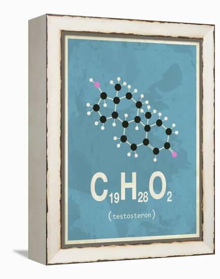 Molecule Testosterone-null-Framed Stretched Canvas