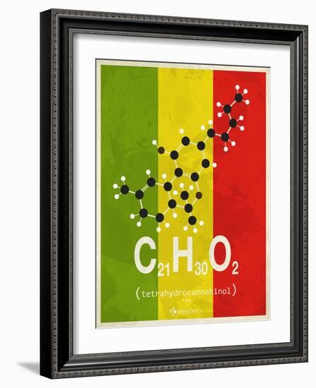 Molecule Thc-null-Framed Art Print