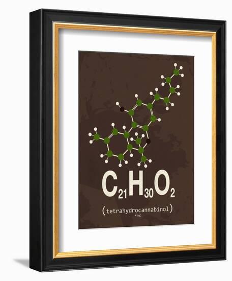 Molecule THC-TypeLike-Framed Art Print