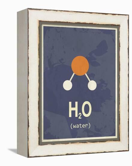 Molecule Water-null-Framed Stretched Canvas