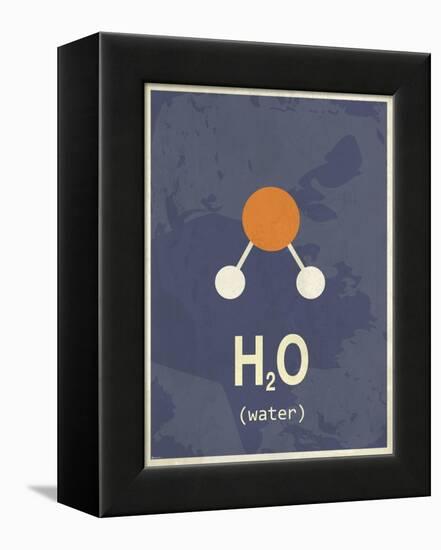 Molecule Water-null-Framed Stretched Canvas