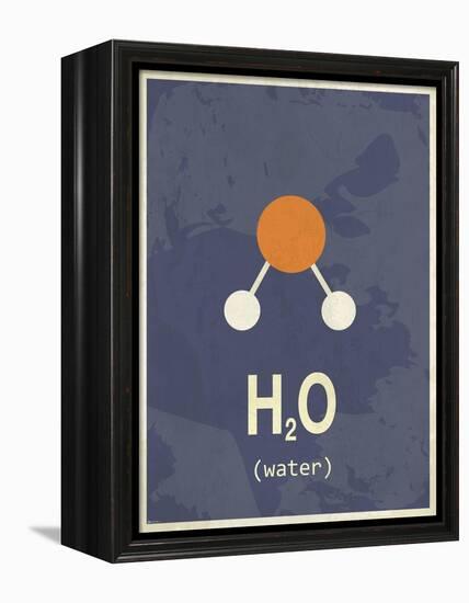 Molecule Water-null-Framed Stretched Canvas