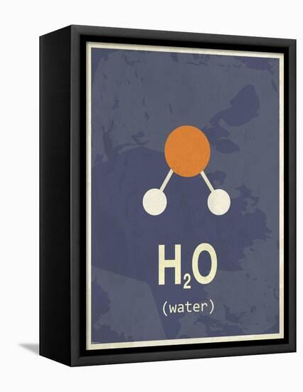 Molecule Water-null-Framed Stretched Canvas