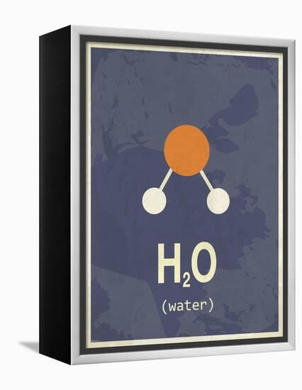 Molecule Water-null-Framed Stretched Canvas