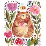 Vector Illustration: Adorable Bear in Watercolor Technique. Beautiful Card with Cute Little Bear.-Molesko Studio-Art Print