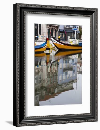 Moliceiro Boats by Art Nouveau Buildings Canal, Averio, Portugal-Julie Eggers-Framed Photographic Print