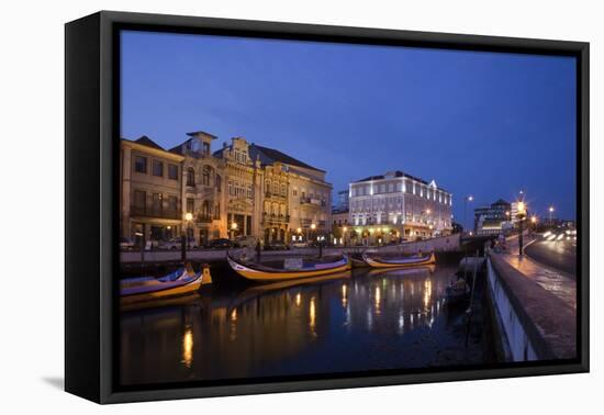 Moliceiro Boats Docked by Art Nouveau Style Buildings along the Central Canal.-Julianne Eggers-Framed Premier Image Canvas