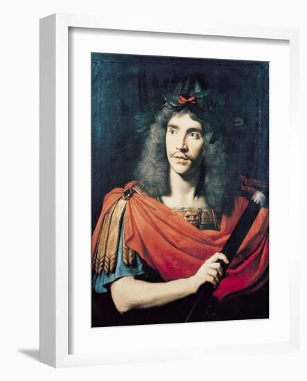 Moliere in the Role of Caesar in the Death of Pompey-Pierre Mignard-Framed Giclee Print