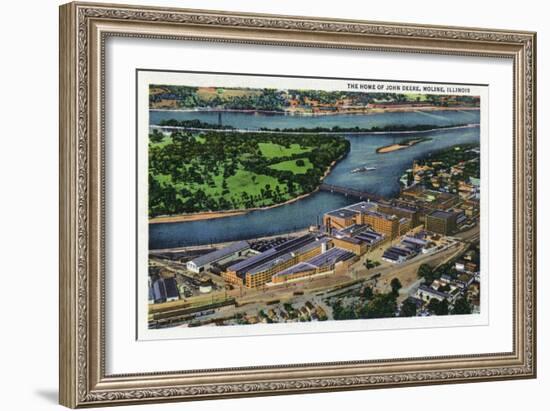 Moline, Illinois, Aerial View of the John Deere Plant-Lantern Press-Framed Art Print