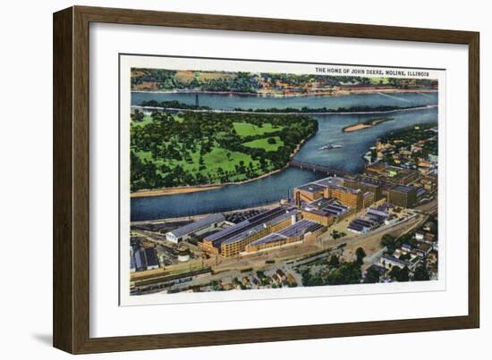 Moline, Illinois, Aerial View of the John Deere Plant-Lantern Press-Framed Art Print