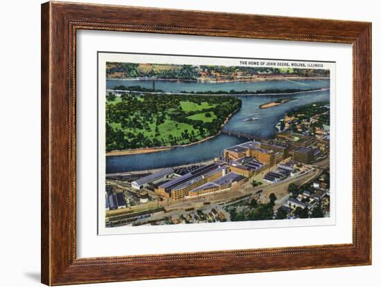 Moline, Illinois, Aerial View of the John Deere Plant-Lantern Press-Framed Art Print