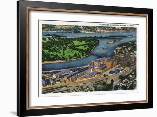 Moline, Illinois, Aerial View of the John Deere Plant-Lantern Press-Framed Art Print