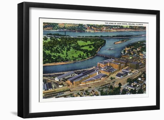 Moline, Illinois, Aerial View of the John Deere Plant-Lantern Press-Framed Art Print