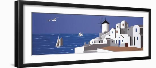 Molino en Santorini-Vicenc Curtó-Framed Giclee Print