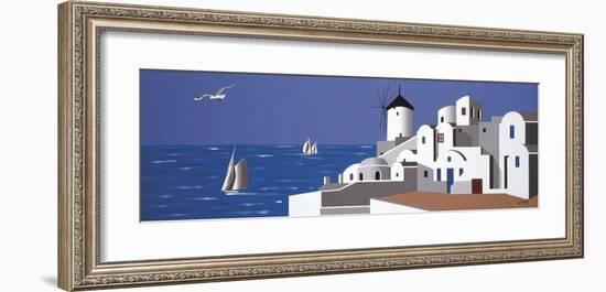 Molino en Santorini-Vicenc Curtó-Framed Giclee Print