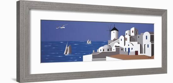 Molino en Santorini-Vicenc Curtó-Framed Giclee Print