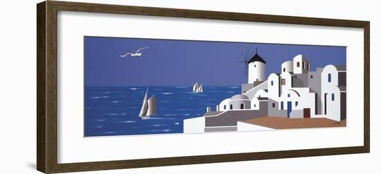 Molino en Santorini-Vicenc Curtó-Framed Giclee Print