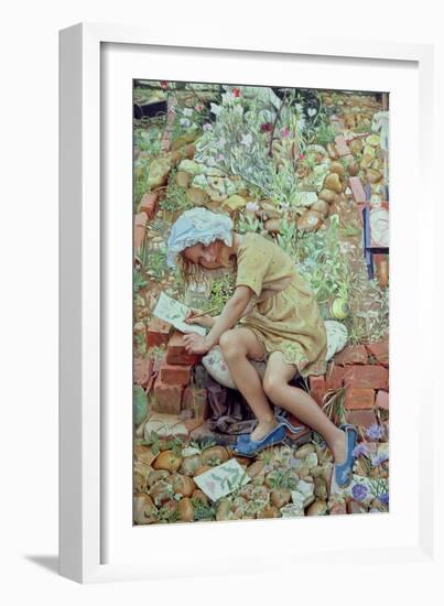 Molly in the Garden, 1930-Mark Lancelot Symons-Framed Giclee Print