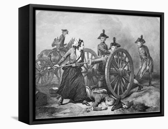 Molly Pitcher at the Battle of Monmouth, 28 June 1778-null-Framed Premier Image Canvas