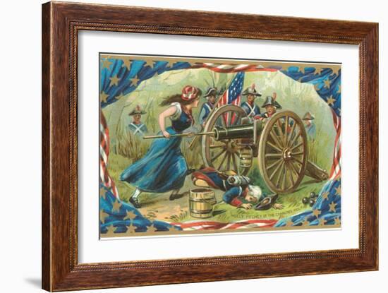 Molly Pitcher at the Cannon's Mouth-null-Framed Premium Giclee Print