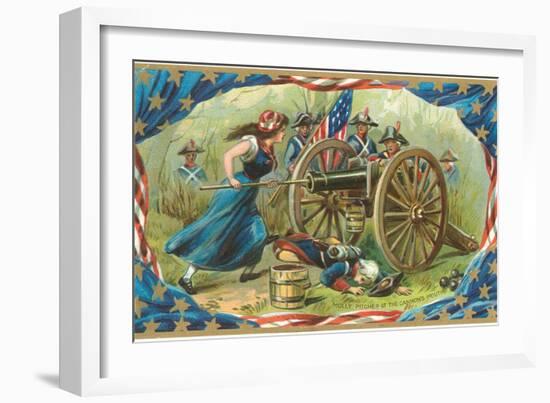 Molly Pitcher at the Cannon's Mouth-null-Framed Premium Giclee Print