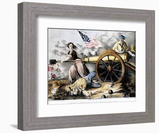 Molly Pitcher (C 1754-1832)-Currier & Ives-Framed Giclee Print