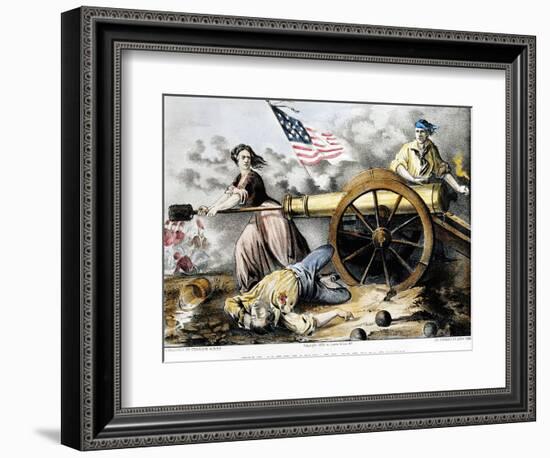 Molly Pitcher (C 1754-1832)-Currier & Ives-Framed Giclee Print