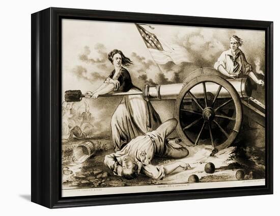 Molly Pitcher, Heroine of Monmouth-Currier & Ives-Framed Premier Image Canvas