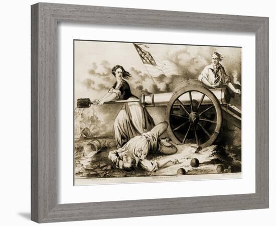 Molly Pitcher, Heroine of Monmouth-Currier & Ives-Framed Giclee Print