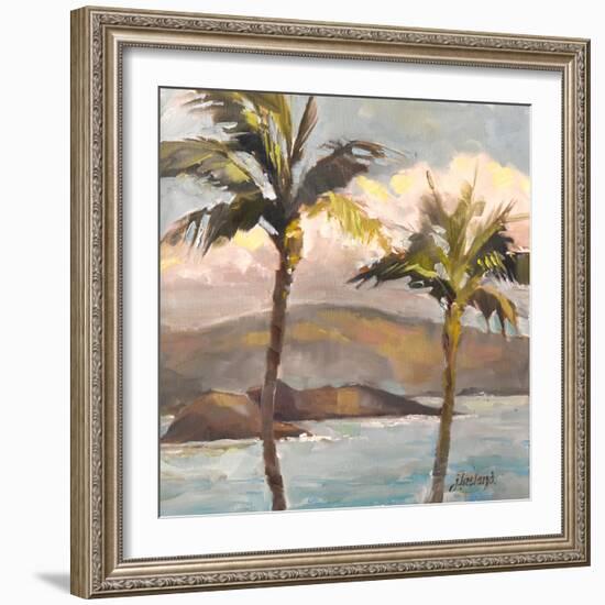 Molokini Through the Palms-Jeri Ireland-Framed Art Print