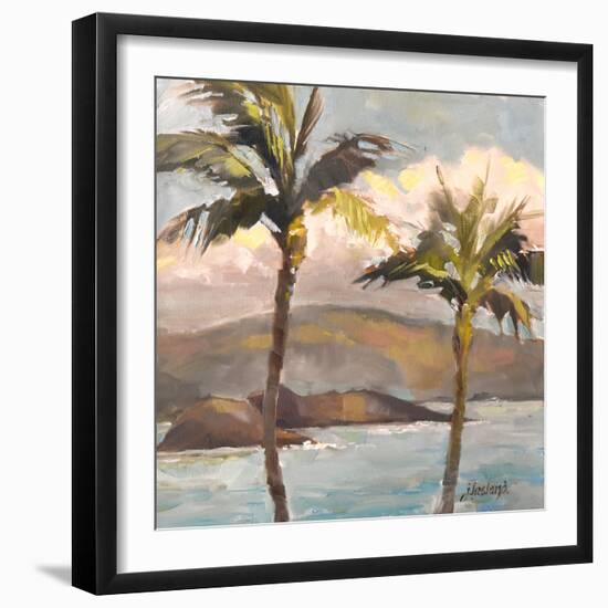 Molokini Through the Palms-Jeri Ireland-Framed Art Print