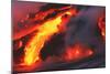 Molten Lava Flowing Into the Ocean-Brad Lewis-Mounted Photographic Print
