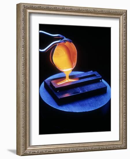 Molten Nuclear Waste Glass Poured Into Mould-u.s. Department of Energy-Framed Photographic Print