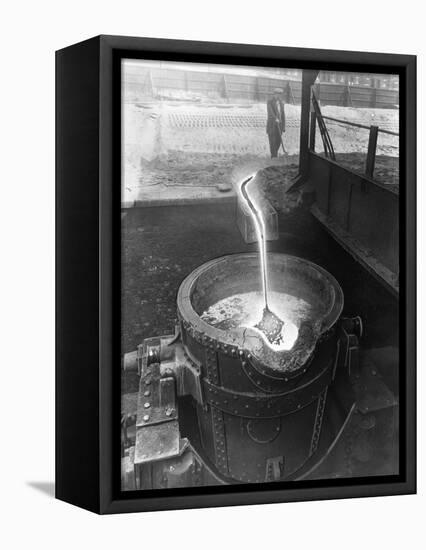 Molten Steel, Park Gate Iron and Steel Co, Rotherham, South Yorkshire, April 1955-Michael Walters-Framed Premier Image Canvas