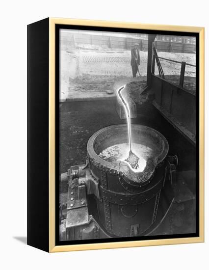 Molten Steel, Park Gate Iron and Steel Co, Rotherham, South Yorkshire, April 1955-Michael Walters-Framed Premier Image Canvas