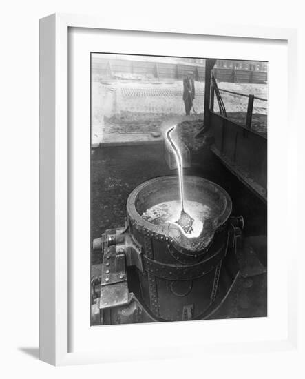 Molten Steel, Park Gate Iron and Steel Co, Rotherham, South Yorkshire, April 1955-Michael Walters-Framed Photographic Print