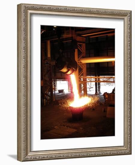 Molten Steel Slag Being Poured-Cordelia Molloy-Framed Photographic Print