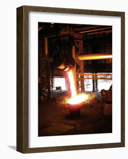 Molten Steel Slag Being Poured-Cordelia Molloy-Framed Photographic Print