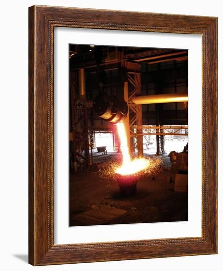 Molten Steel Slag Being Poured-Cordelia Molloy-Framed Photographic Print