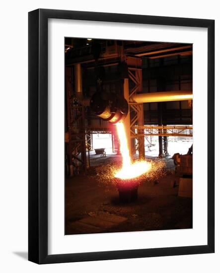 Molten Steel Slag Being Poured-Cordelia Molloy-Framed Photographic Print