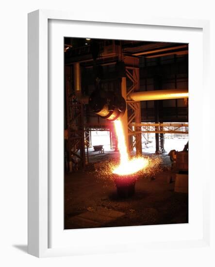 Molten Steel Slag Being Poured-Cordelia Molloy-Framed Photographic Print