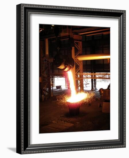 Molten Steel Slag Being Poured-Cordelia Molloy-Framed Photographic Print