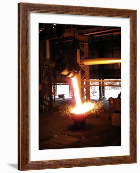 Molten Steel Slag Being Poured-Cordelia Molloy-Framed Photographic Print