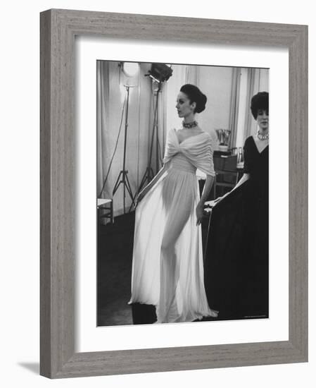 Molyneux's See Thru Jersey Evening Dress-Paul Schutzer-Framed Photographic Print