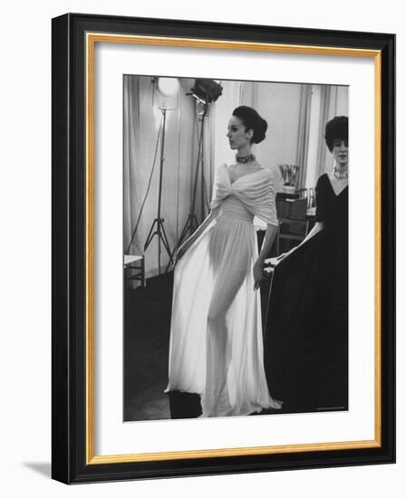 Molyneux's See Thru Jersey Evening Dress-Paul Schutzer-Framed Photographic Print