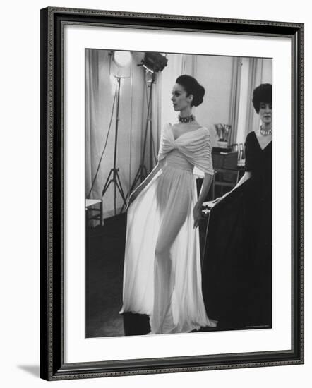 Molyneux's See Thru Jersey Evening Dress-Paul Schutzer-Framed Photographic Print